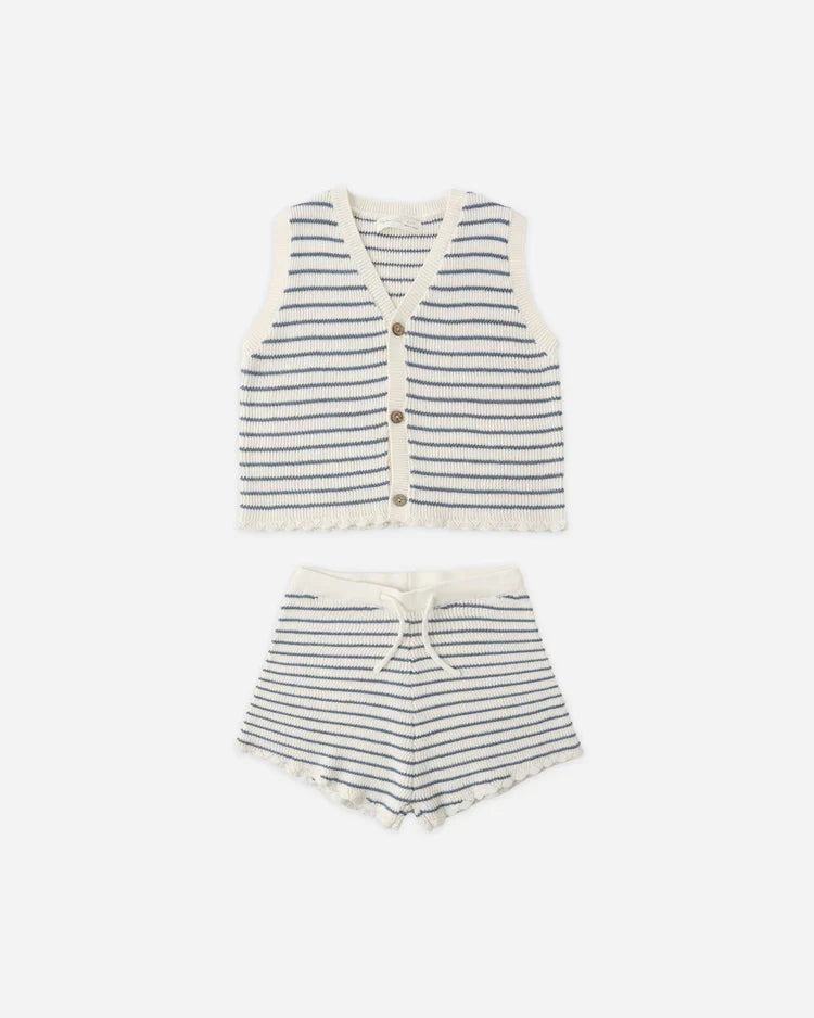 Knit Vest Set | Marine Stripe | Rylee & Cru-4