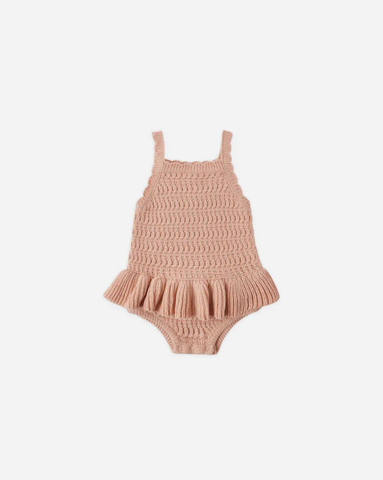 Crochet Ruffle Romper | Melon | Rylee & Cru-1