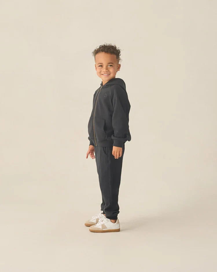 Zip Raglan Hoodie | Black | Rylee & Cru-6