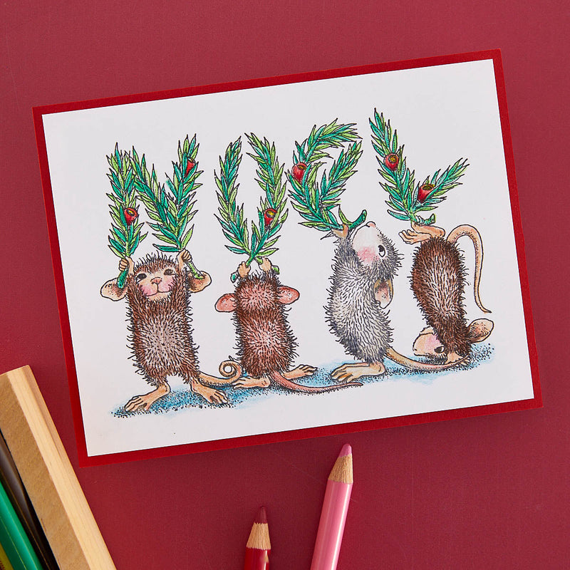 Set de tampons en caoutchouc Noel Cling de la collection House-Mouse Holiday-5