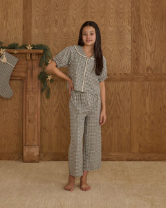 Teen Ruffle Pajamas | Evergreen Gingham | Rylee & Cru-1