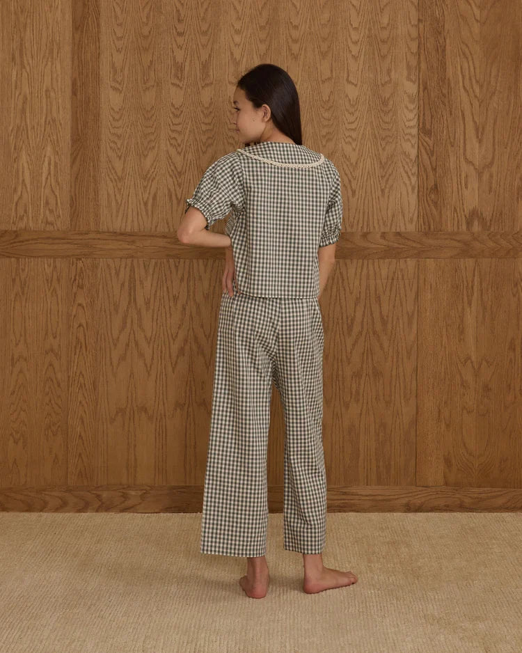 Teen Ruffle Pajamas | Evergreen Gingham | Rylee & Cru-3