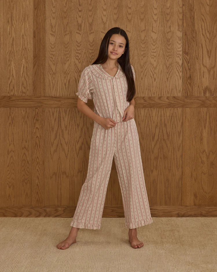 Teen Ruffle Pajamas | Candy Cane Stripe | Rylee & Cru-1