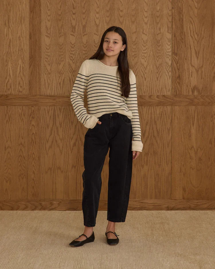Teen Barrel Pant | Washed Black | Rylee & Cru-1