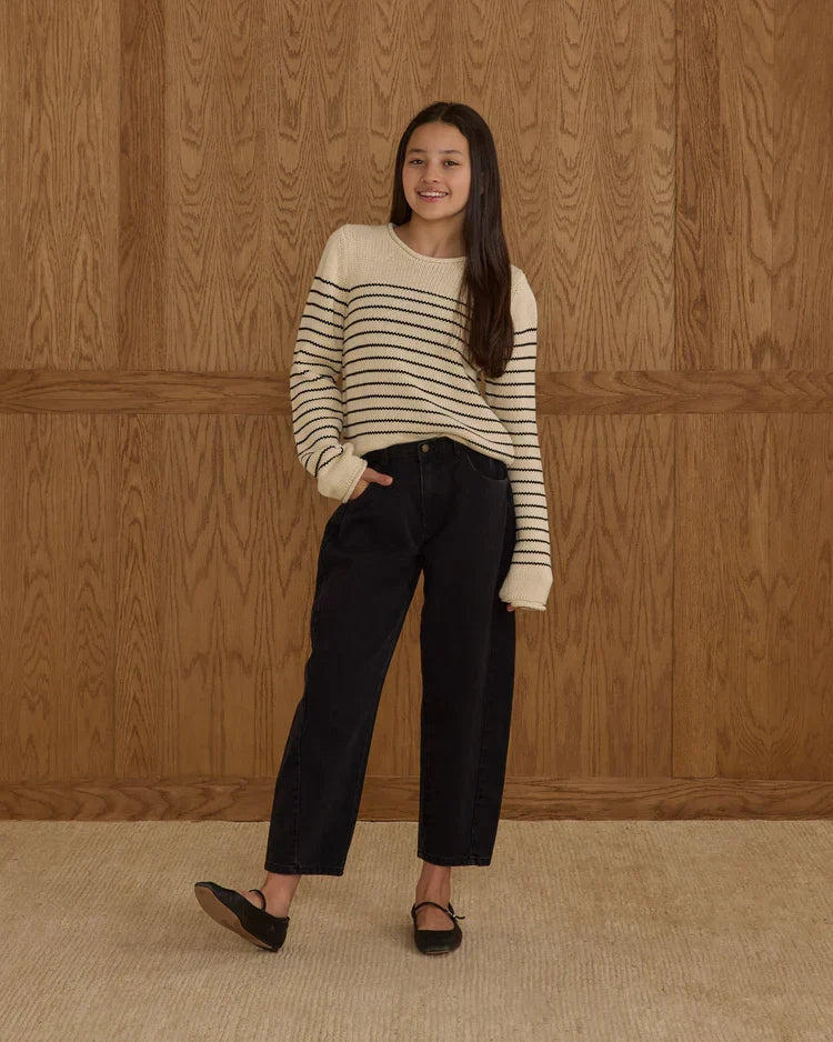 Teen Barrel Pant | Washed Black | Rylee & Cru-2