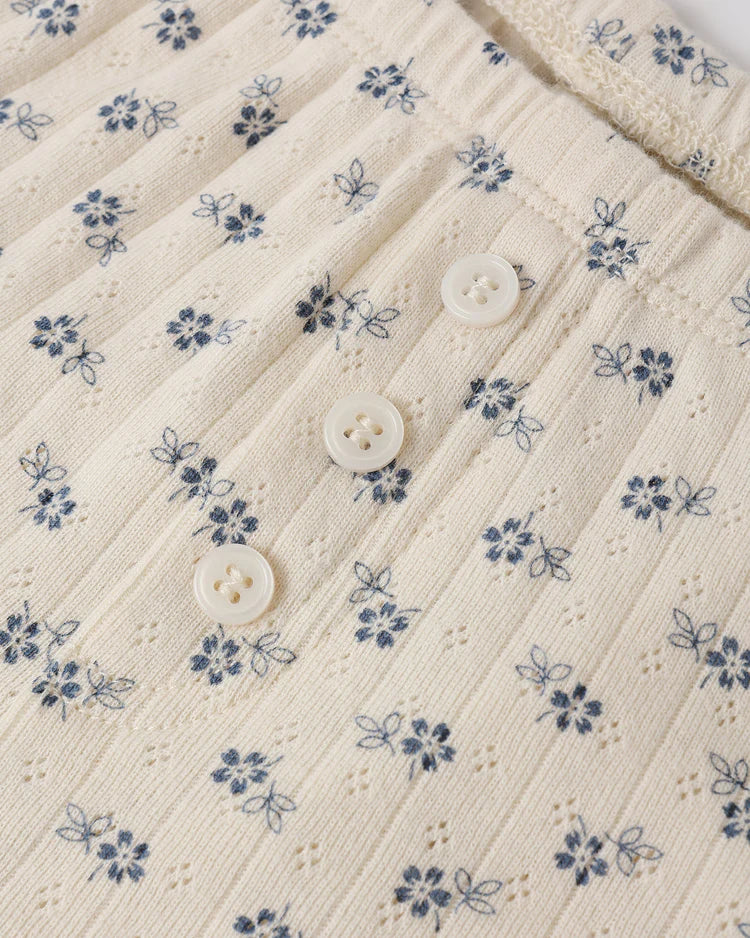 Teen Pointelle Lounge Set | Blue Ditsy | Rylee & Cru-5