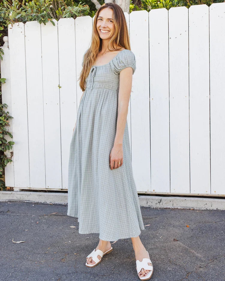 Women's Joya Dress | Green Gingham | Rylee & Cru-1
