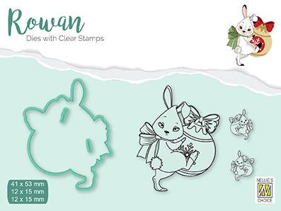 Rowan Dies with Clear Stamps Christmas Rabbit-1