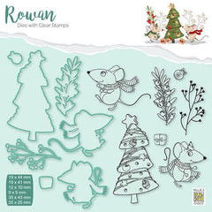 Rowan Dies with Clear Stamps Christmas Mouse 3 Christmas Tree-1