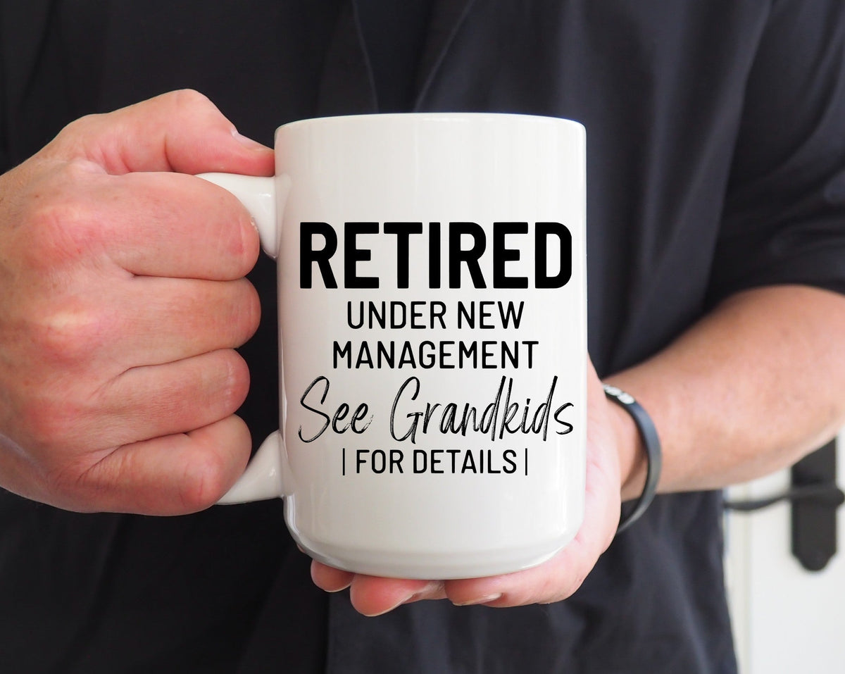 "Retired? See Grandkids for Details" 15oz Ceramic Mug — Funny Retirement Mug for Grandparents-1