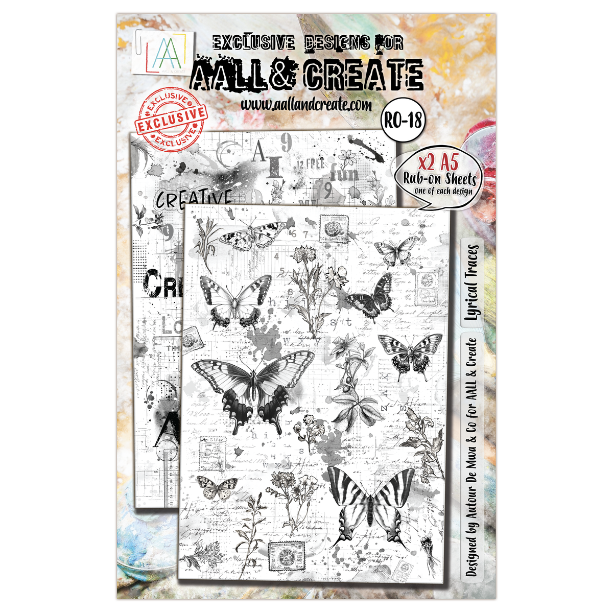 AALL and Create - A5 Rub-Ons - Lyrical Traces-1