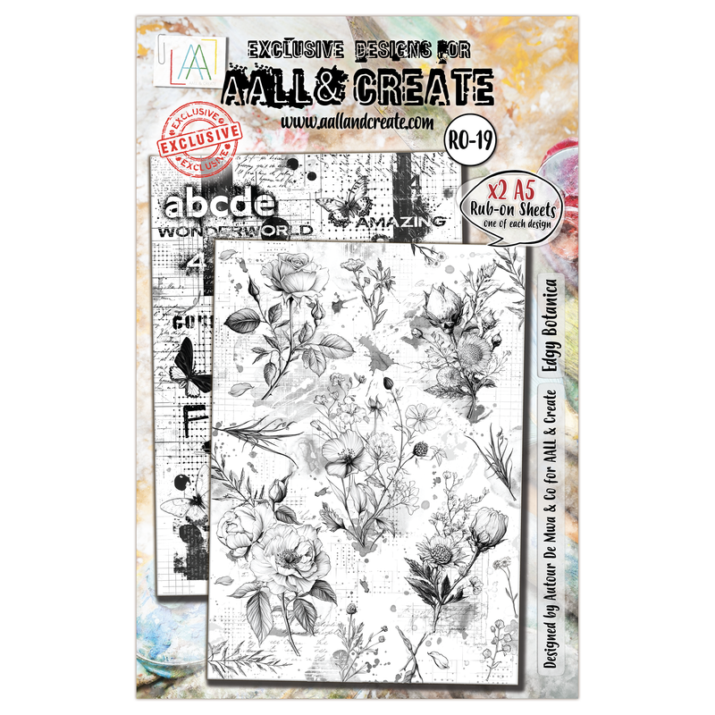 AALL and Create - A5 Rub-Ons - Edgy Botanica-1