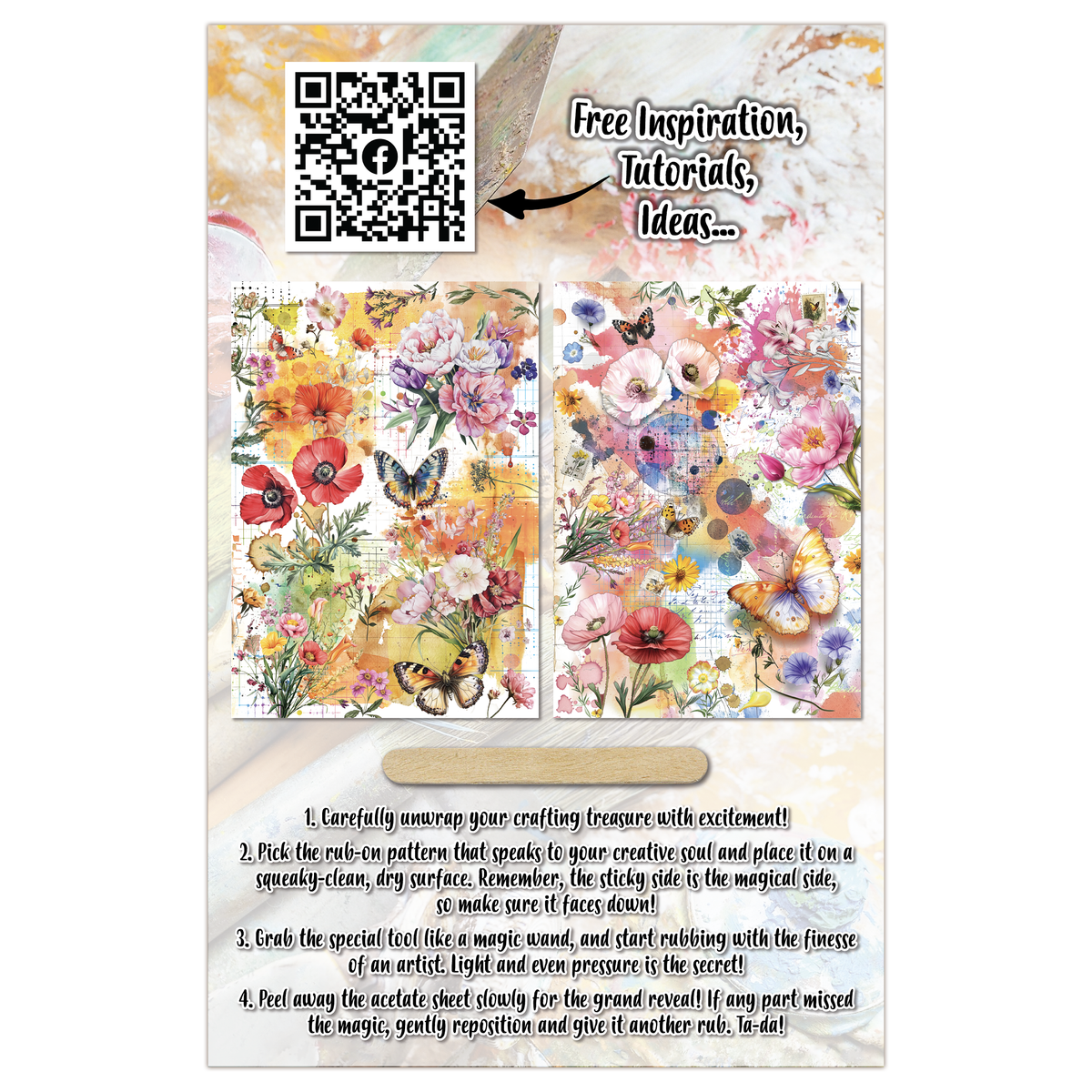 AALL and Create - A5 Rub-Ons - Dancing Poppies-2