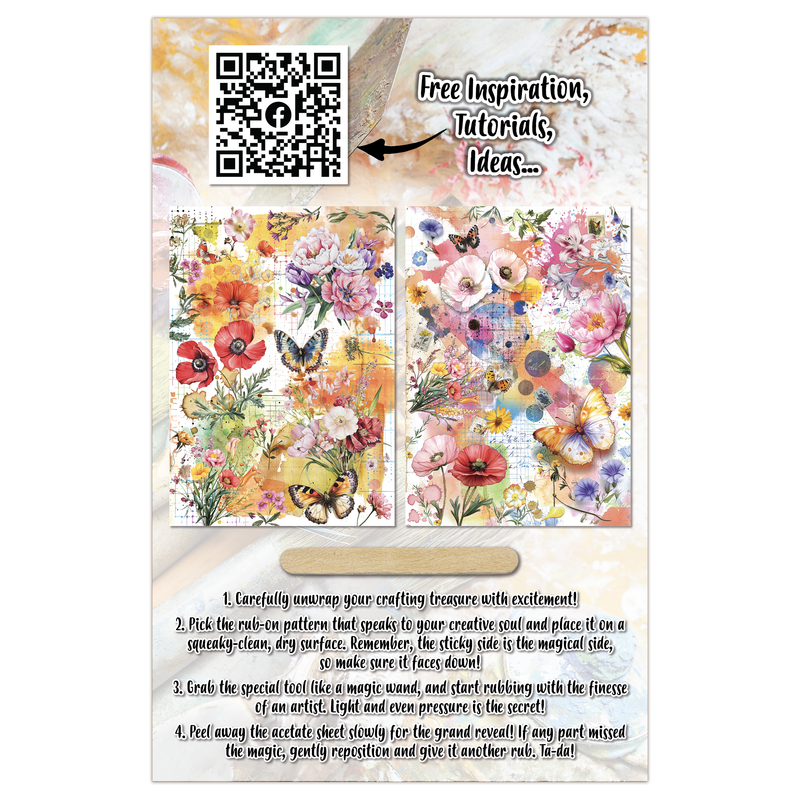 AALL and Create - A5 Rub-Ons - Dancing Poppies-2