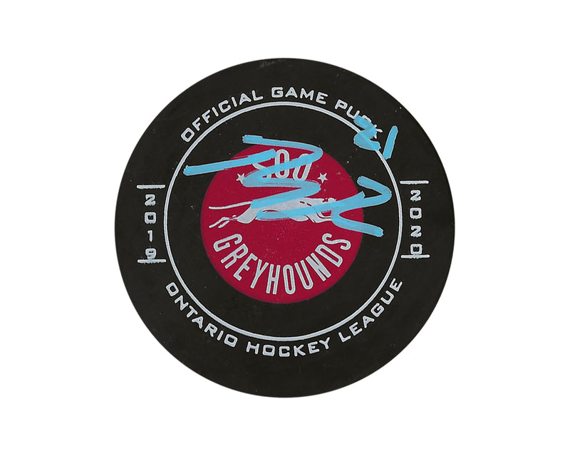 Ryan O'Rourke Autographed Sault Ste. Marie Greyhounds 2019-20 Official Game Puck-1