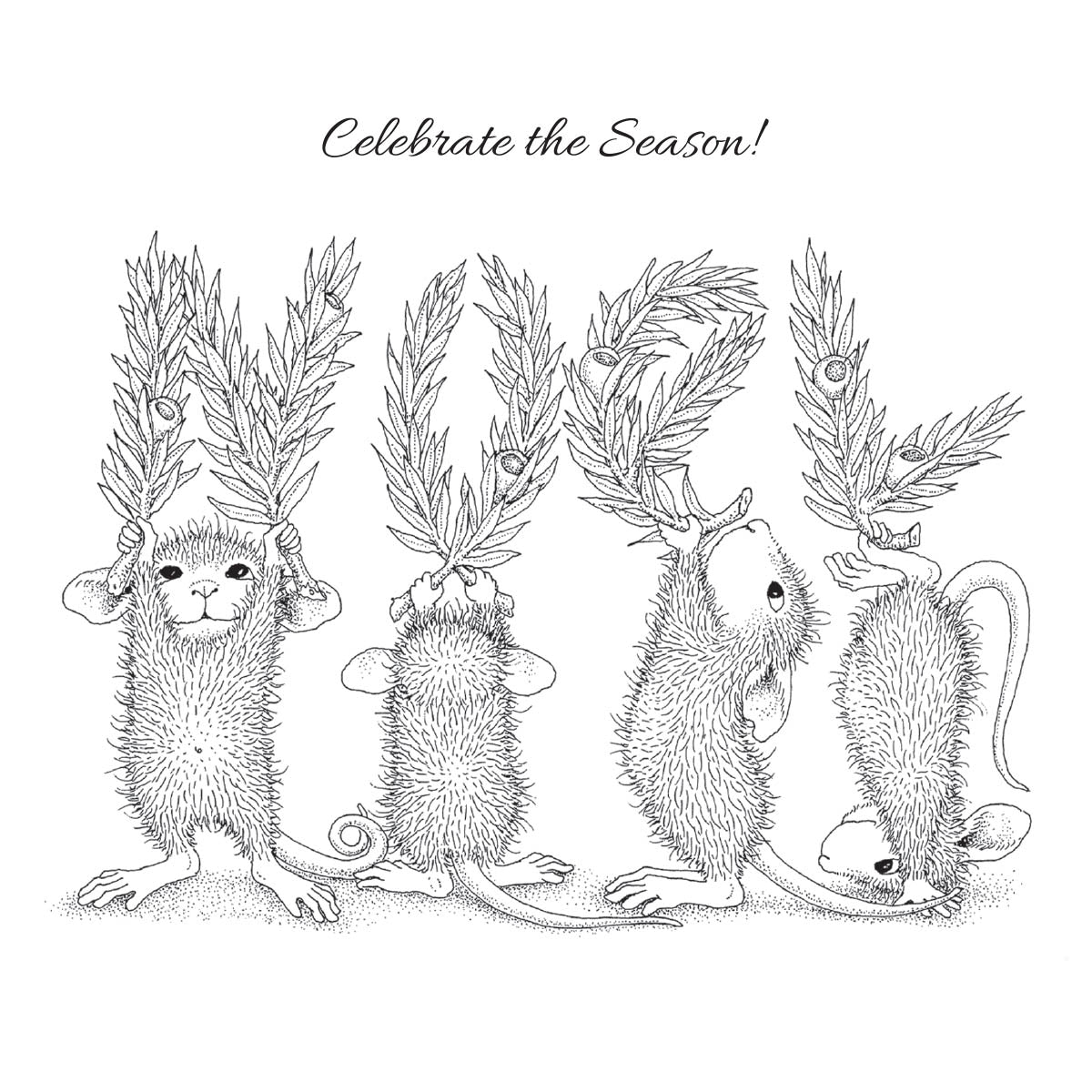 Set de tampons en caoutchouc Noel Cling de la collection House-Mouse Holiday-3
