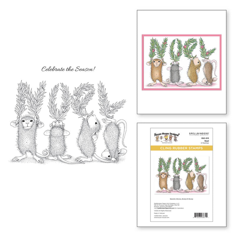 Set de tampons en caoutchouc Noel Cling de la collection House-Mouse Holiday-2