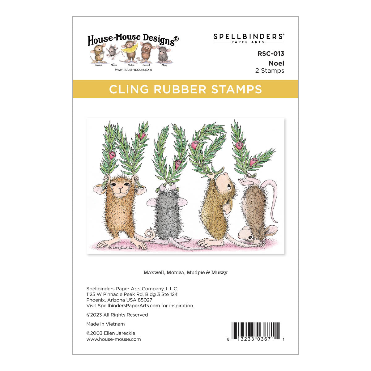 Set de tampons en caoutchouc Noel Cling de la collection House-Mouse Holiday-1