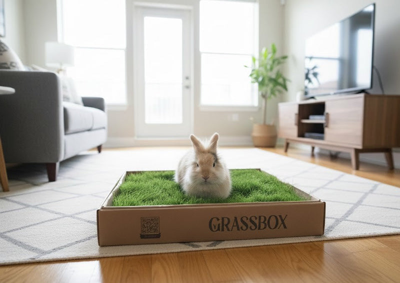 Real Grass Box for Rabbits – Natural Rabbit Potty Solution-1