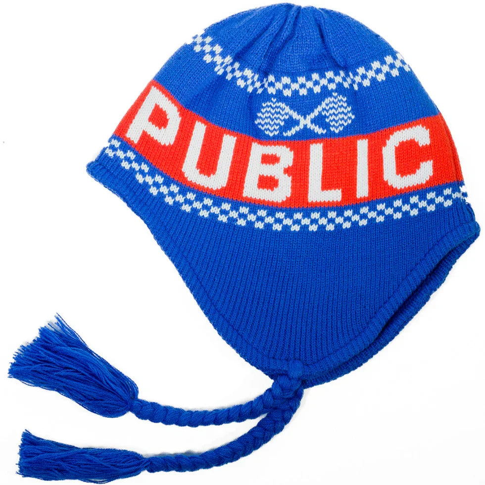 Public Snowboards 'Racer' Ear Flap Beanie - Blue-1