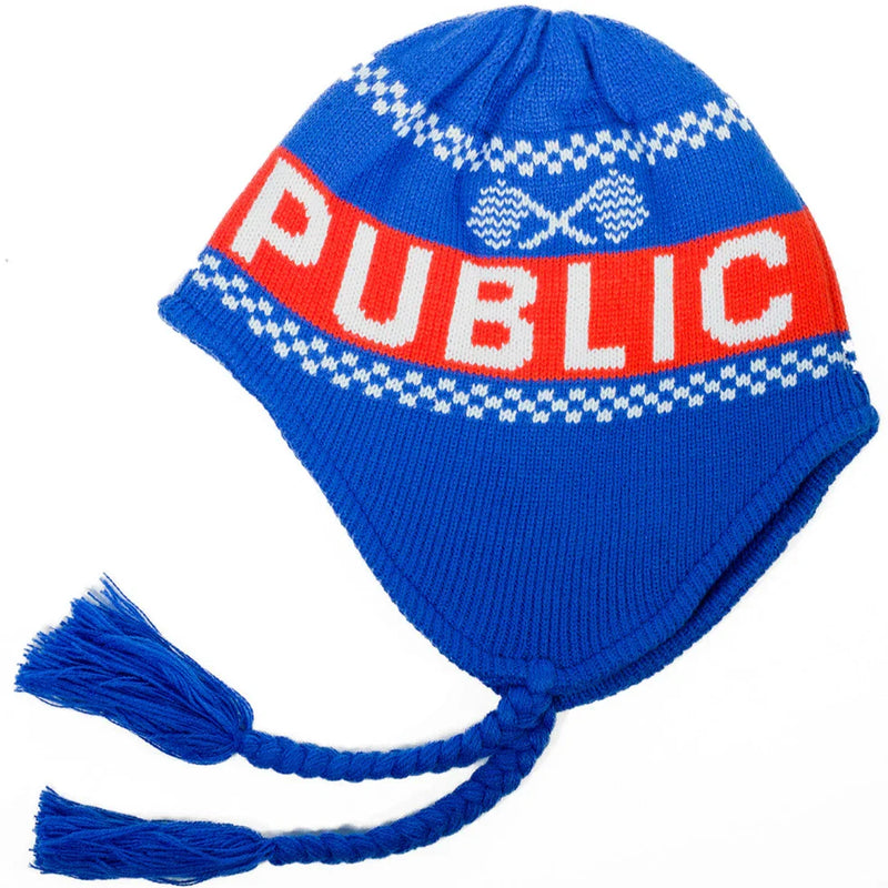 Public Snowboards 'Racer' Ear Flap Beanie - Blue-1