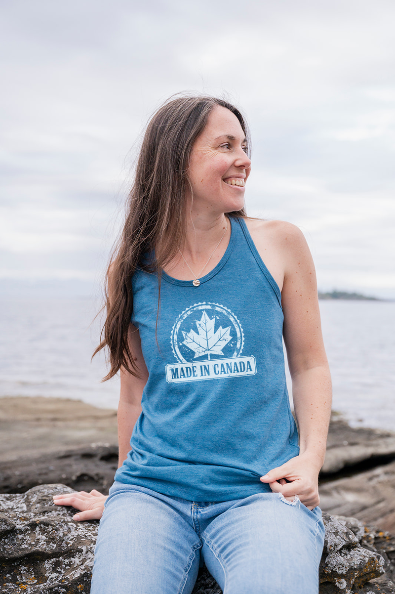 MADE IN CANADA - Women's Racerback Eco Tank Top - Teal-1