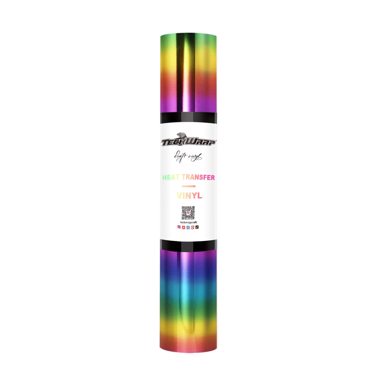 Teckwrap Metallic Chrome HTV- Rainbow Stripes | Durable, Easy-to-Use, and Multi-Purpose!-1
