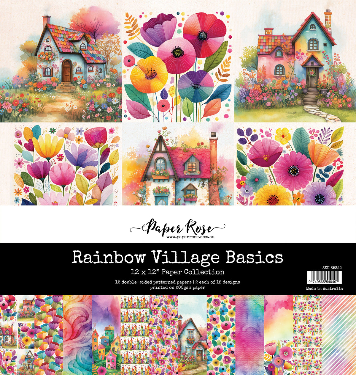 Rainbow Village Basics 12x12 Paper Collection 35322-1