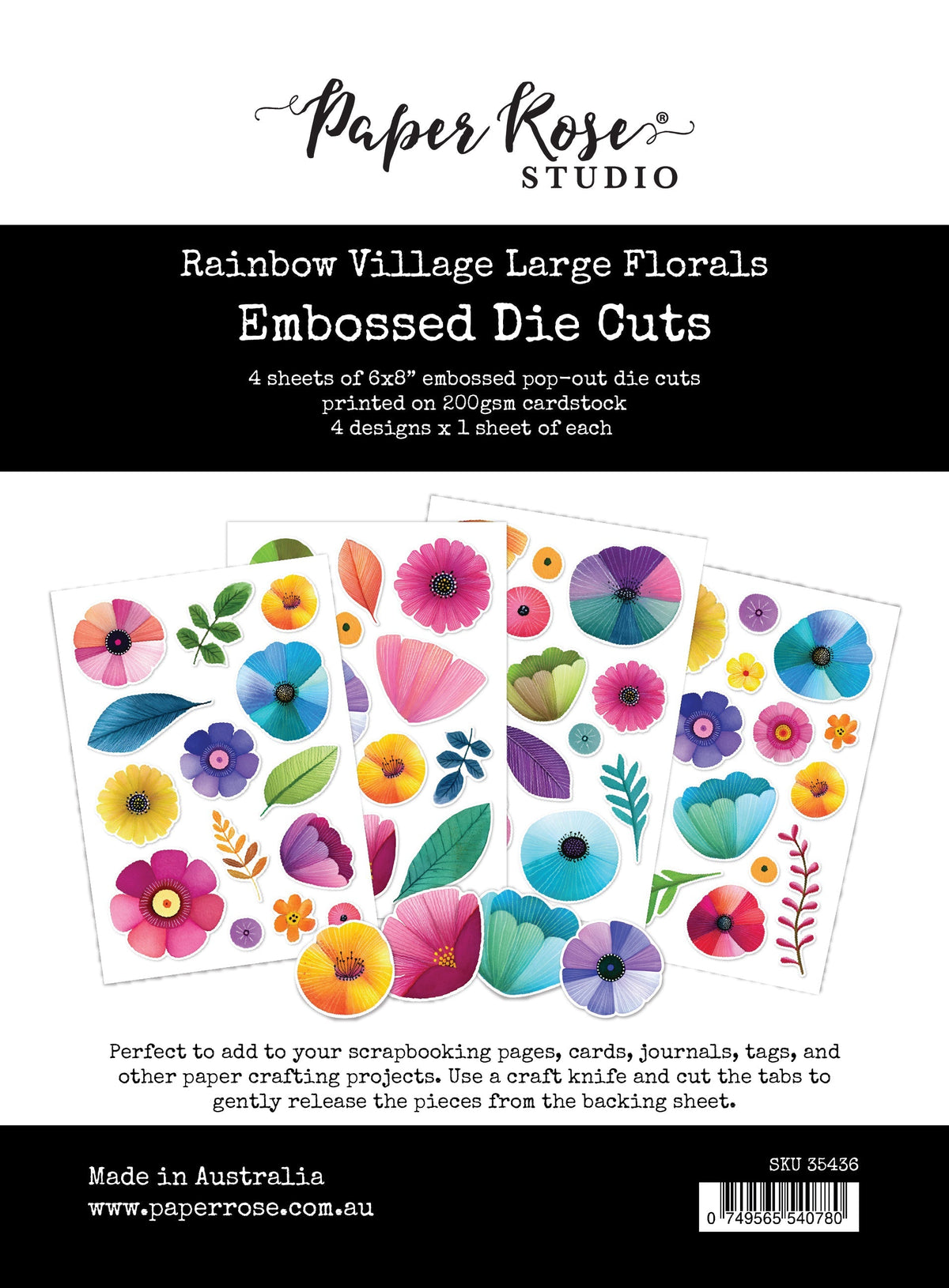 Rainbow Village Large Floral Embossed Die Cuts 35436-1