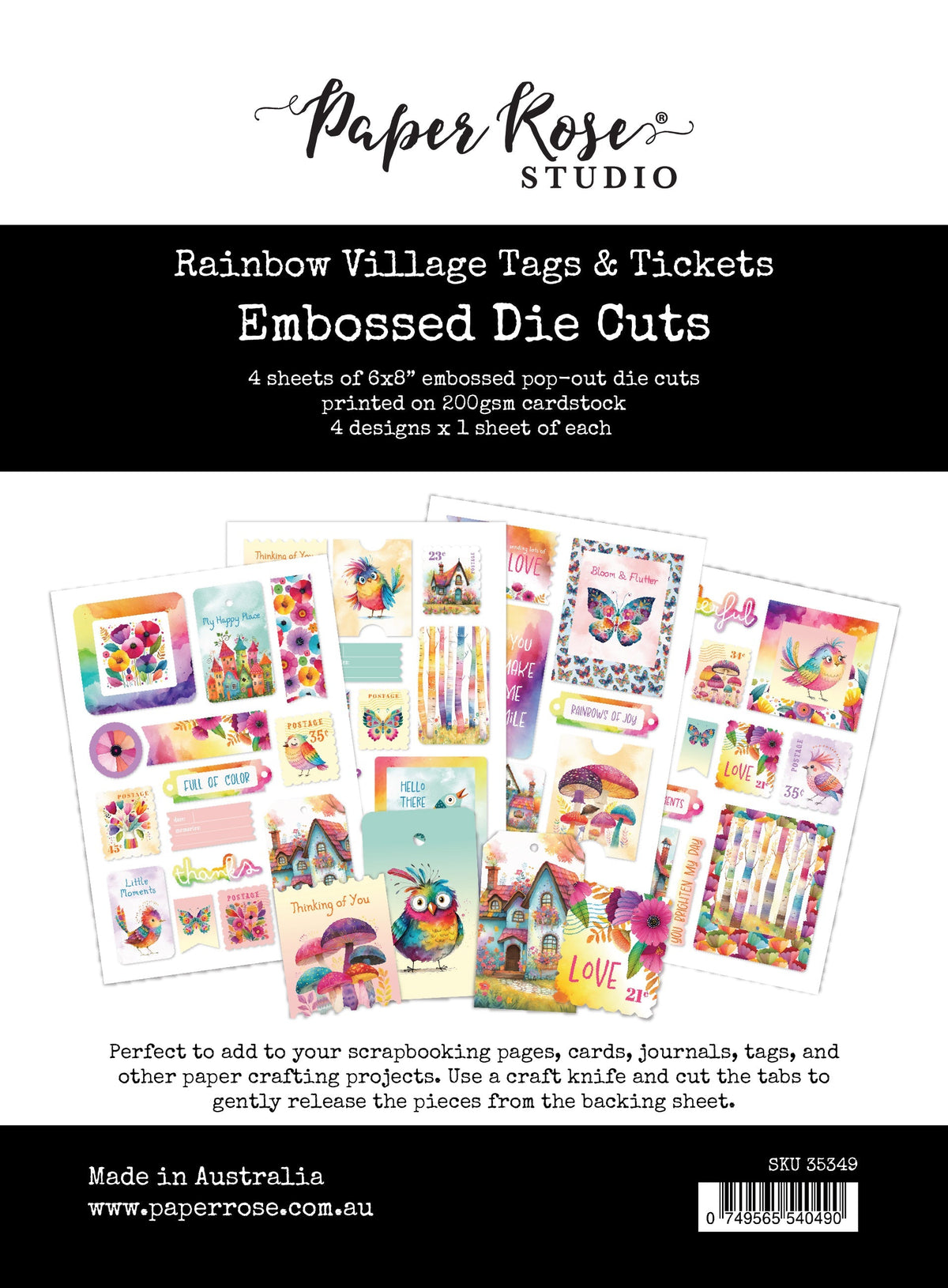 Rainbow Village Tags & Tickets Embossed Die Cuts 35349-1