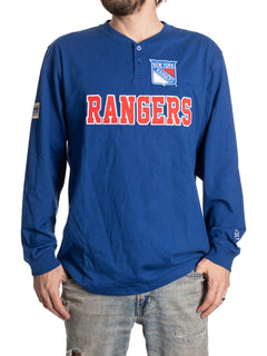 New York Rangers Long Sleeve Henley-1