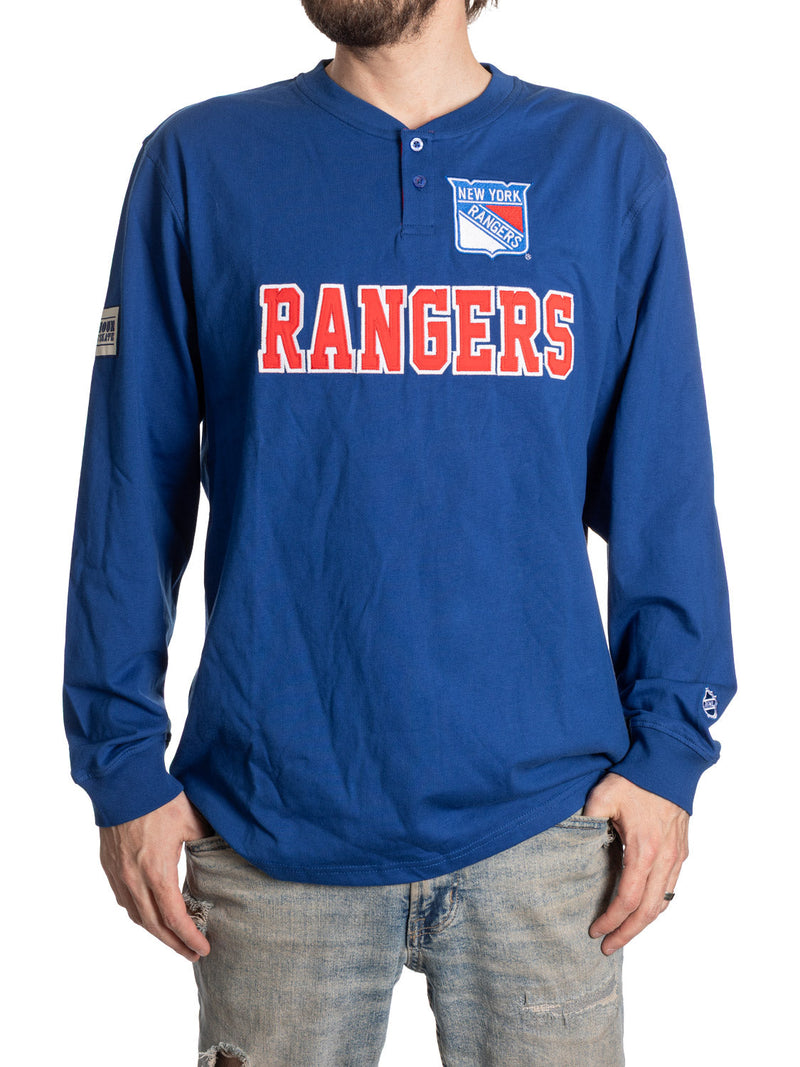 New York Rangers Long Sleeve Henley-1