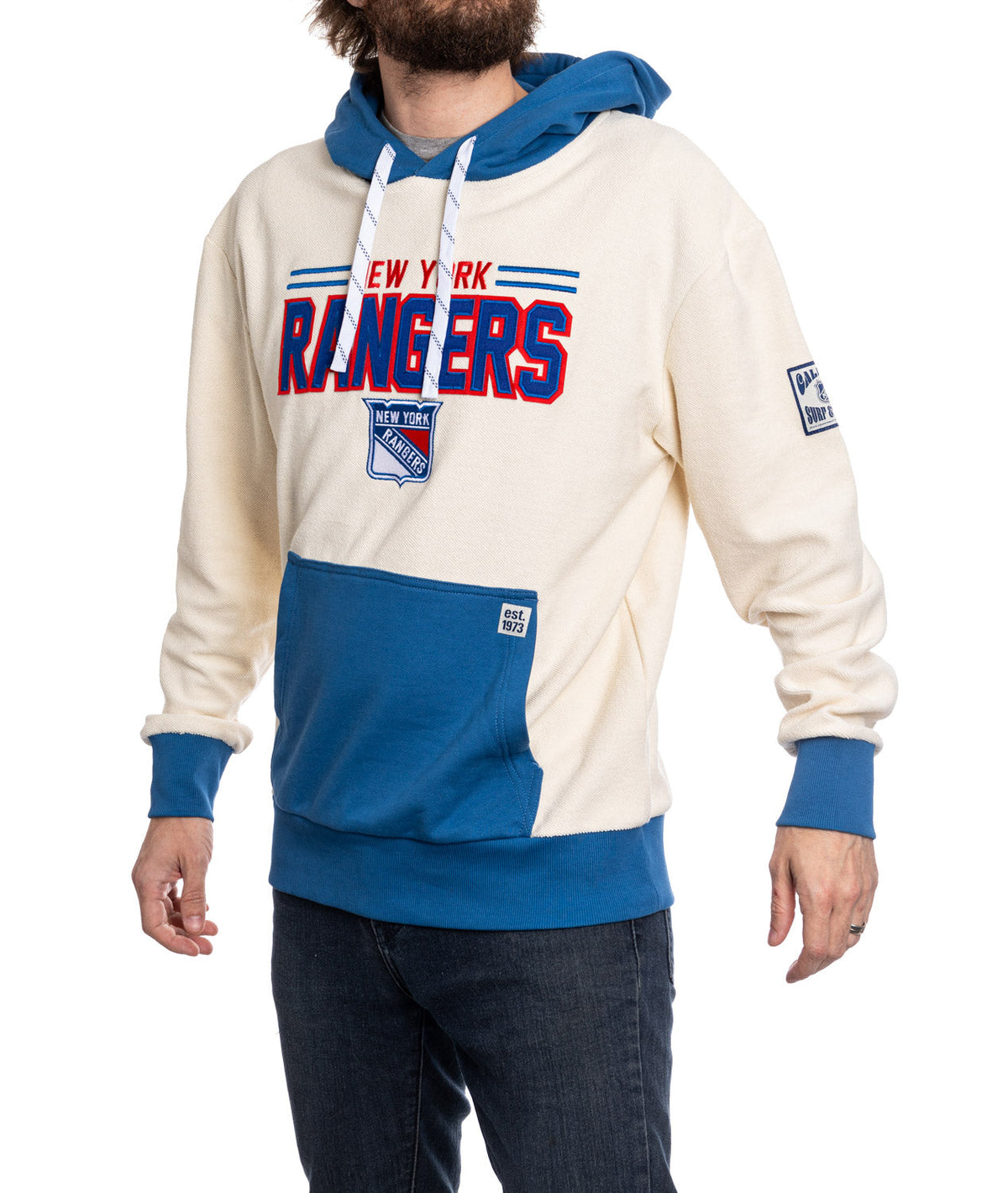 Sudadera con capucha premium retro de felpa francesa unisex de la NHL de los New York Rangers