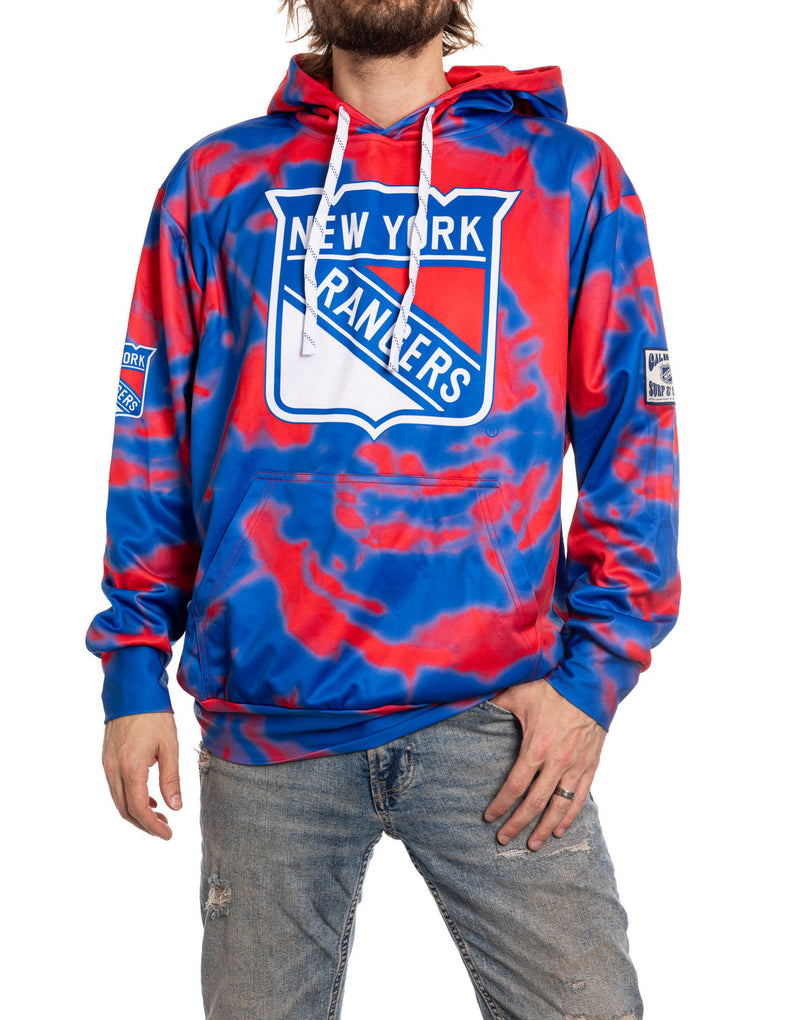 New York Rangers NHL Tie Dye Sublimation Pullover Hoodie-1