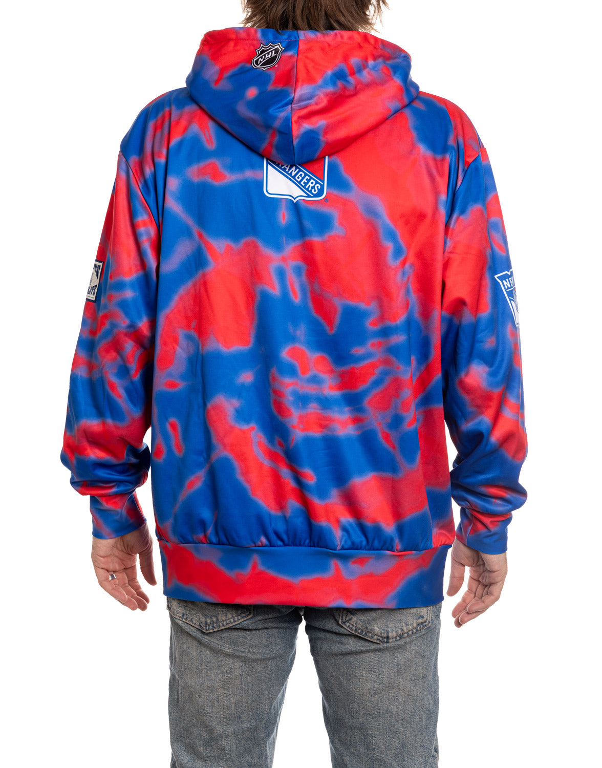 New York Rangers NHL Tie Dye Sublimation Pullover Hoodie-3