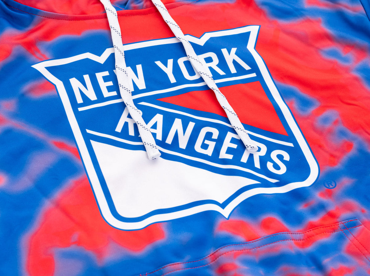 New York Rangers NHL Tie Dye Sublimation Pullover Hoodie-5