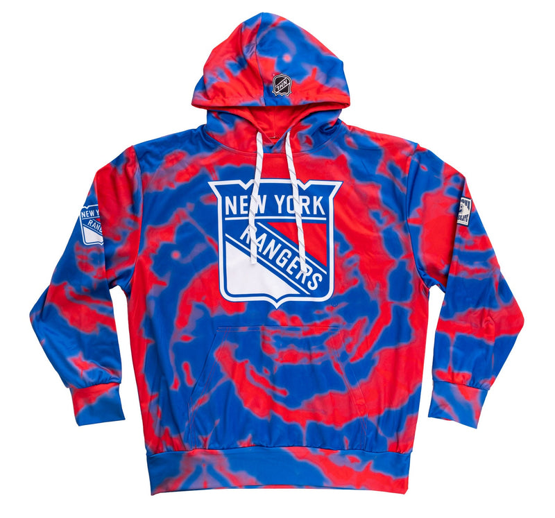 New York Rangers NHL Tie Dye Sublimation Pullover Hoodie-6
