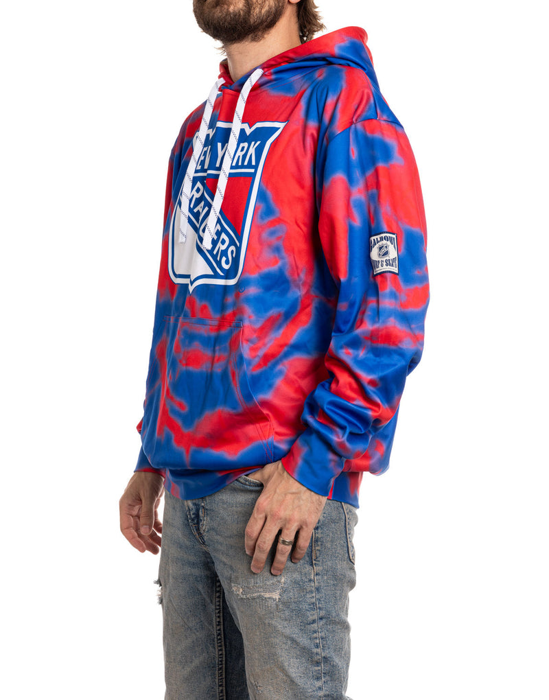 New York Rangers NHL Tie Dye Sublimation Pullover Hoodie-4