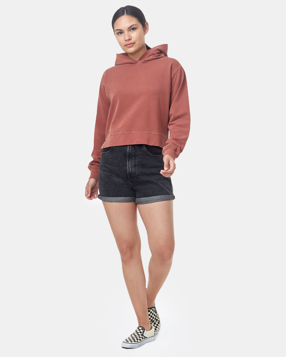 French Terry Cropped Hoodie-1