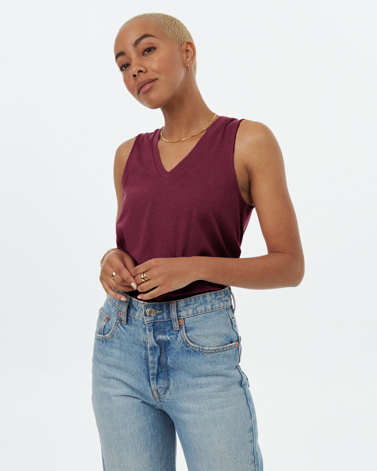 TreeBlend V-Neck Tank-2
