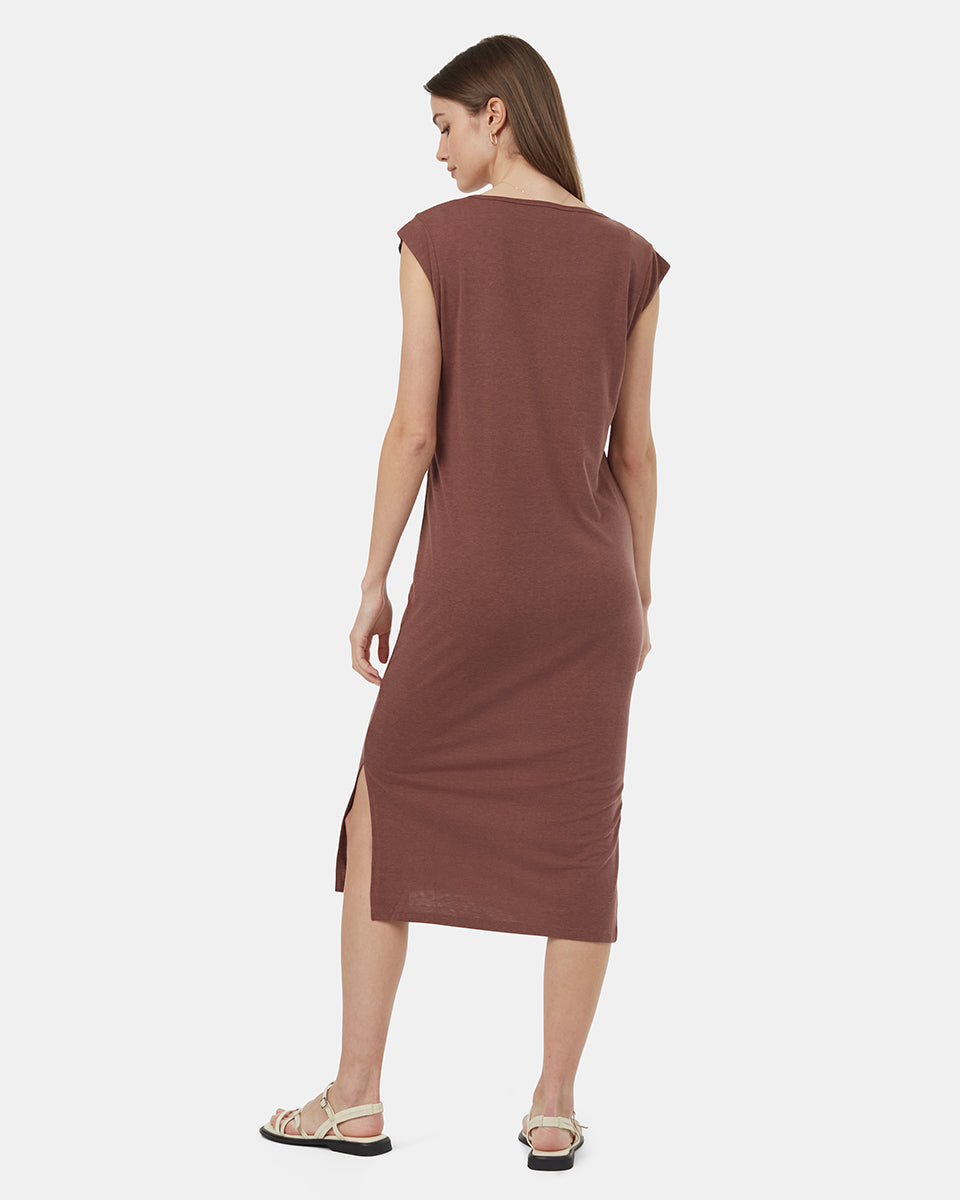 TreeBlend V-Neck Midi Dress-2