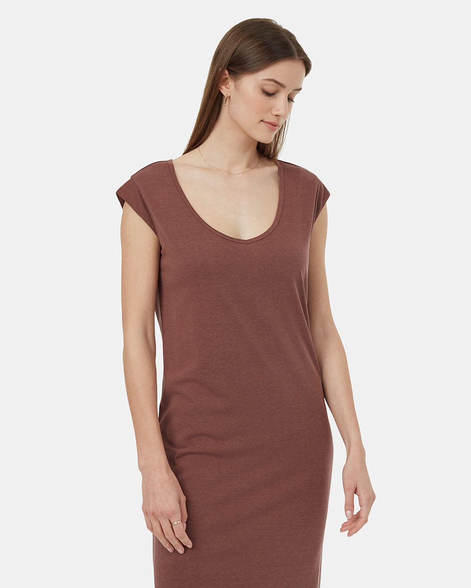 TreeBlend V-Neck Midi Dress-3