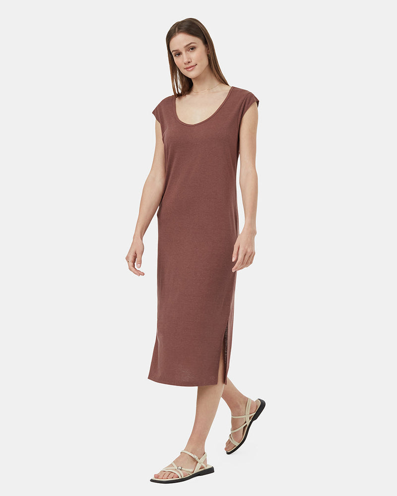 TreeBlend V-Neck Midi Dress-1