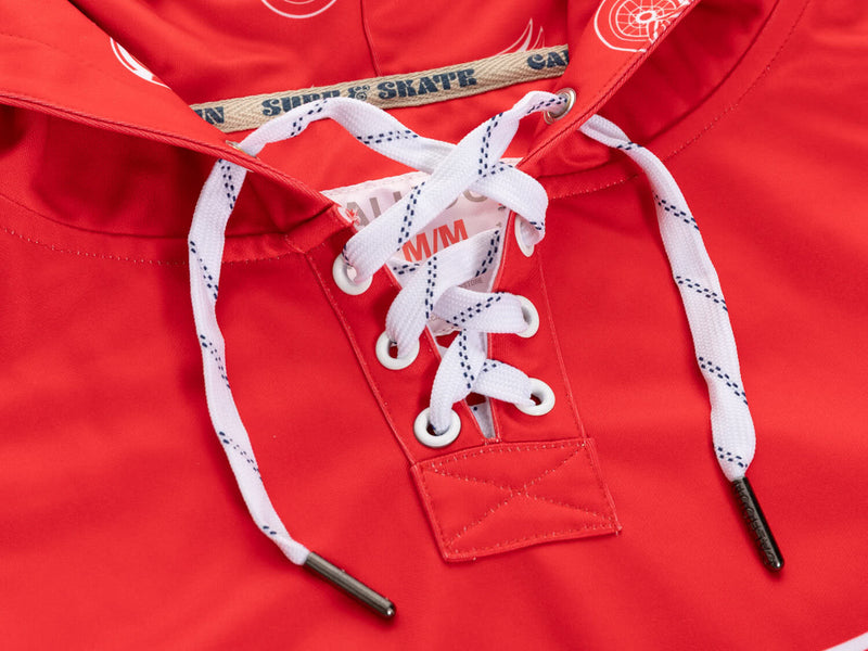 Detroit Red Wings Hockey Lace Hoodie-4