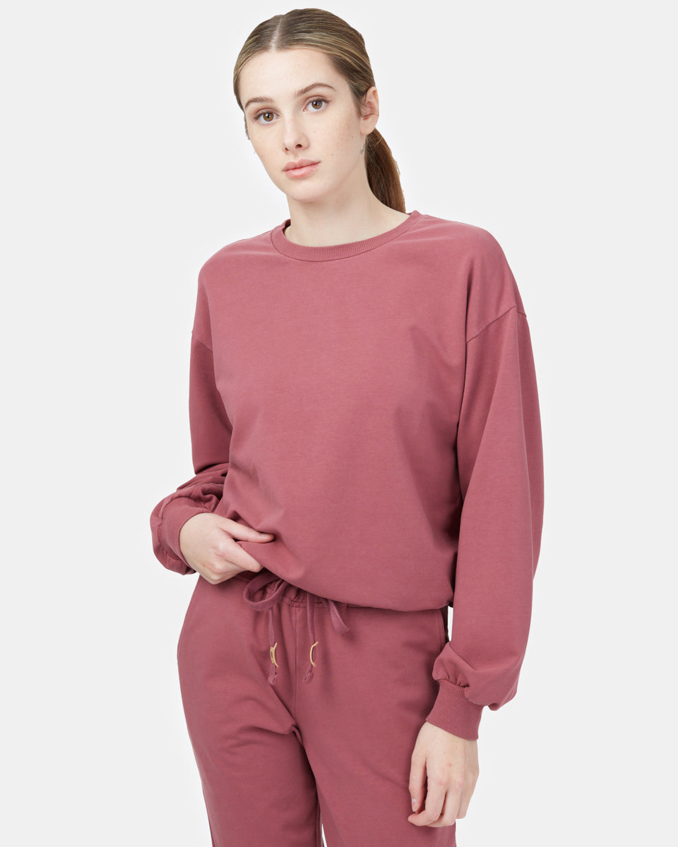 French Terry Balloon Sleeve Crew-1