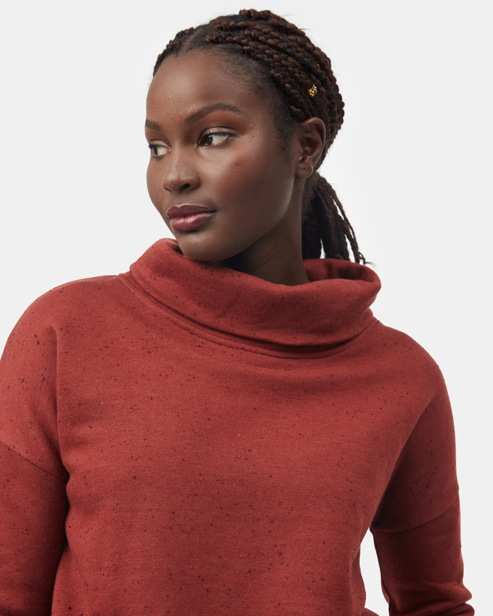 Speckled Cowl Neck Fleece-5