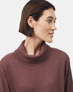 Wide Waffle Cowl Neck Top-5