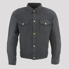 Milwaukee Leather Men's Black Armored Biker Shirt with Reinforced Fibers-1