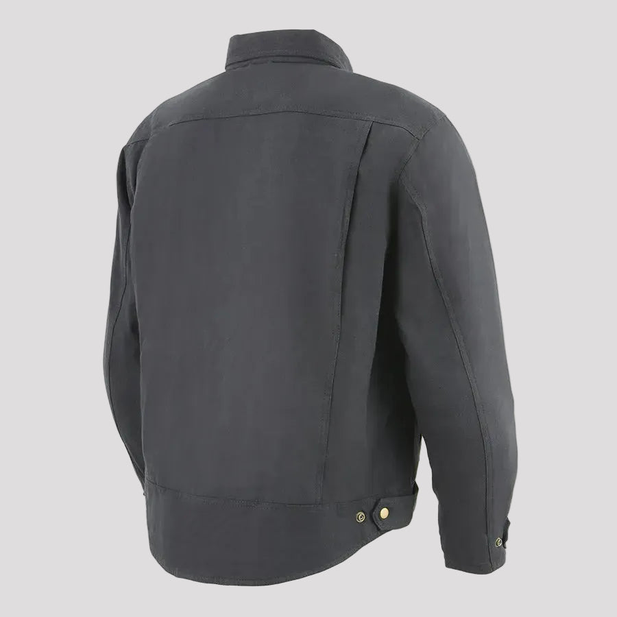 Milwaukee Leather Men's Black Armored Biker Shirt with Reinforced Fibers-4