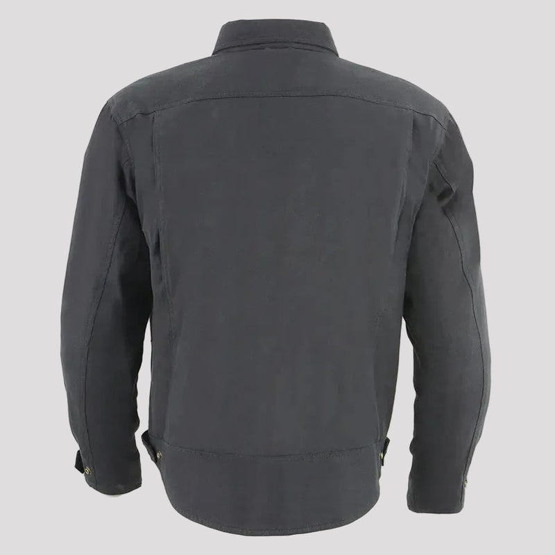Milwaukee Leather Men's Black Armored Biker Shirt with Reinforced Fibers-5